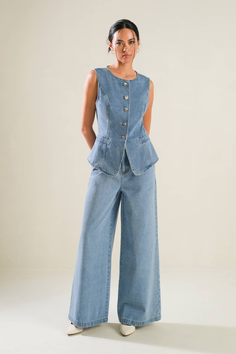 Goat -  Washed Wide leg Denim Pants