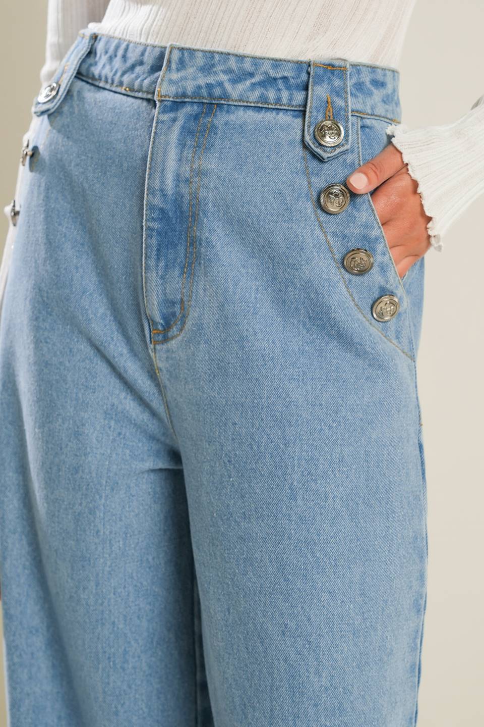 Goat -  Washed Wide leg Denim Pants