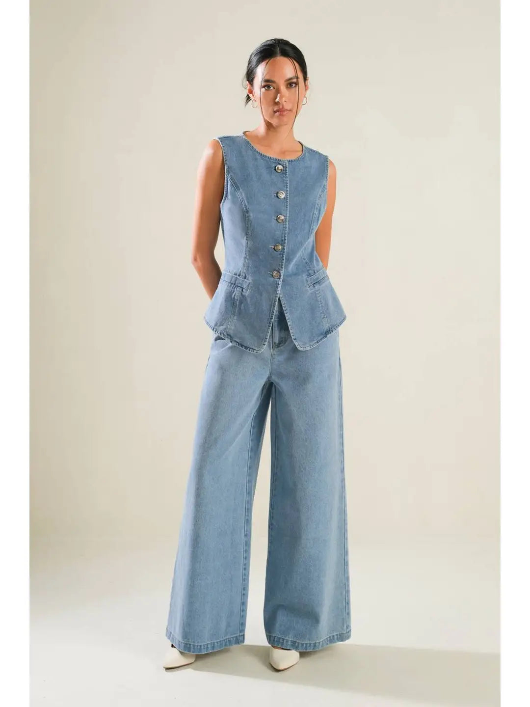 Goat -  Washed Wide leg Denim Pants