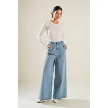 Goat -  Washed Wide leg Denim Pants