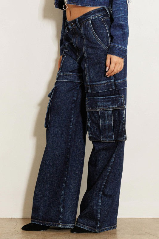 Scorpion - Wide Leg Jeans Featuring Cargo Pockets