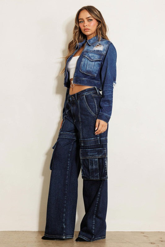 Scorpion - Wide Leg Jeans Featuring Cargo Pockets