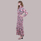 Dolphin - Pink Long Floral Print Smocked Maxi Dress