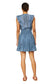 Owl - Sleeveless Split Neck Waist Tiered Mini Dress