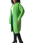 Cat -  Green Long Wool Sweater Cardigan With long  Sleeves