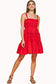 Flamingo- Red Tie-Strap Mini Dress