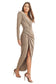 Spider - Side Hip Ruched Detail Long Sleeve Maxi Dress