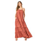 Sloth - Long Criss Cross Strap Tiered Maxi Dress