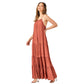 Sloth - Long Criss Cross Strap Tiered Maxi Dress