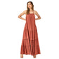 Sloth - Long Criss Cross Strap Tiered Maxi Dress