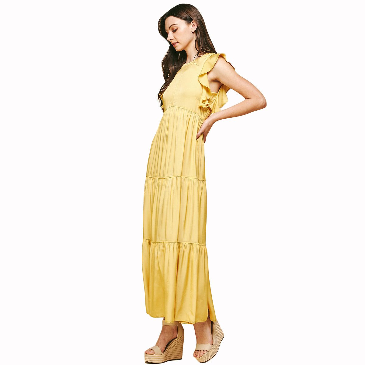 Lion -  Mastered  Sleeveless Tiered Maxi Dress