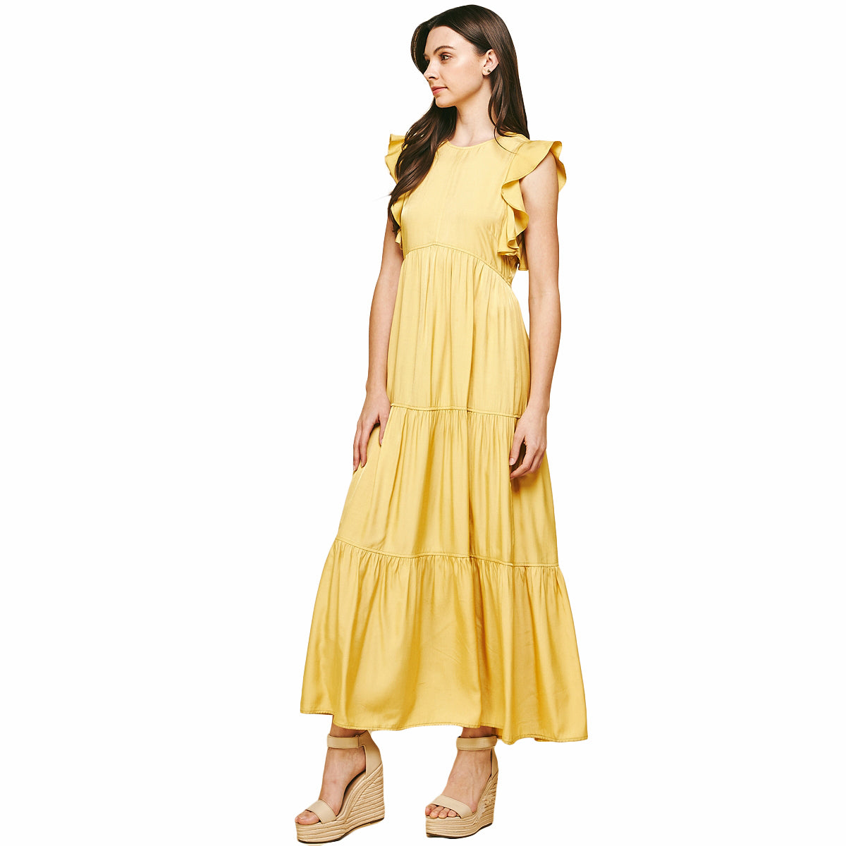 Lion -  Mastered  Sleeveless Tiered Maxi Dress