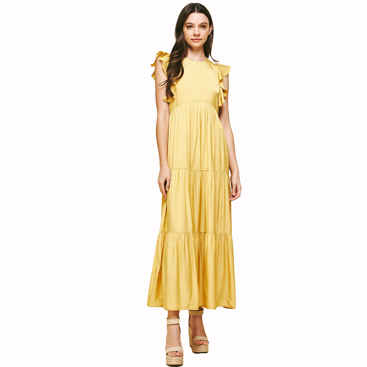 Lion -  Mastered  Sleeveless Tiered Maxi Dress