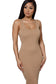 Grizzly - Taupe Tank Midi Sweater Sleeveless Dress