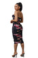 Ladybug - Black Multi-Color Mesh Print Ruched Tube Dress